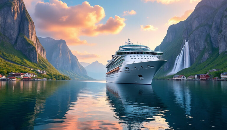 embarquez pour une croisière inoubliable dans les fjords au départ du havre. découvrez des paysages à couper le souffle, des falaises majestueuses et une nature préservée. vivez des moments d'évasion en naviguant entre mer et montagne.
